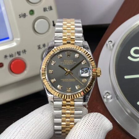 TWF Rolex Datejust 31mm Two Tone Grey Dial 2236 Movement with Original Rolex Box
