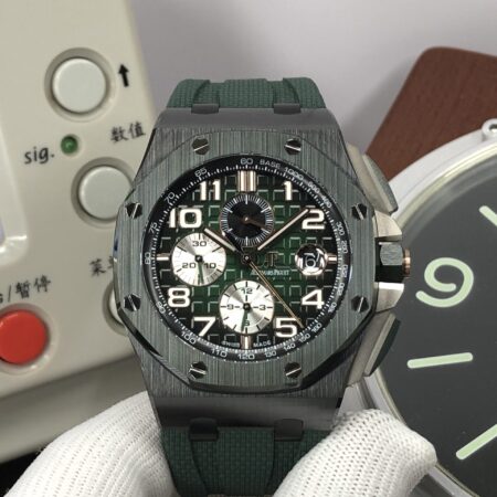 RSF Audemars Piguet ROO Chrono Secs@12 Green Ceramic Bezel Clone 3126 Movement with Original AP Box