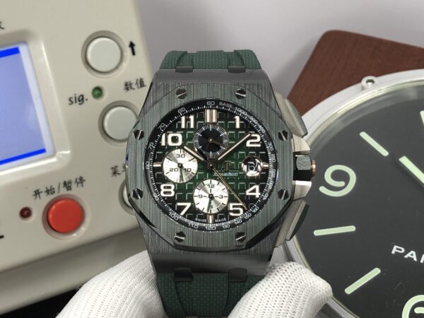 RSF Audemars Piguet ROO Chrono Secs@12 Green Ceramic Bezel Clone 3126 Movement with Original AP Box