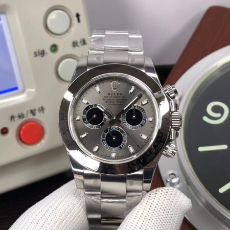 BT Factory Rolex Daytona 904L Stainless Steel Case Grey Dial 4130 Movement with Original Rolex Box