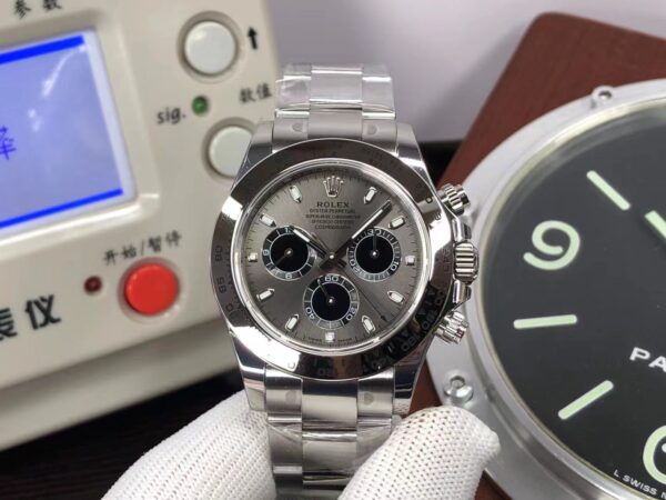 BT Factory Rolex Daytona 904L Stainless Steel Case Grey Dial 4130 Movement with Original Rolex Box