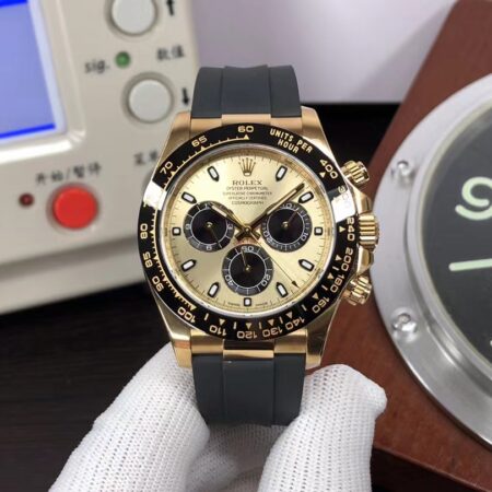 Clean Factory Rolex Daytona 116518 Yellow Gold Case 4130 Movement with Original Rolex Box