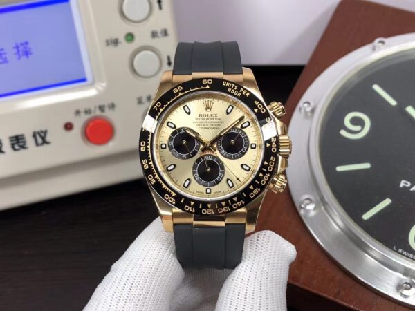 Clean Factory Rolex Daytona 116518 Yellow Gold Case 4130 Movement with Original Rolex Box