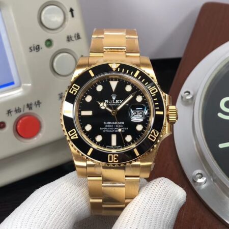 VS Factory Rolex Submariner Full Yellow Gold Black Dial DD3135 with Original Rolex Box