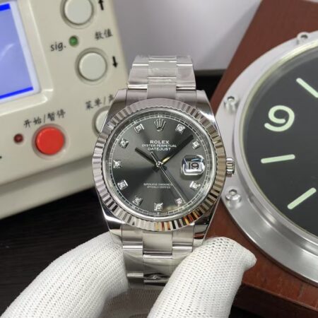 CF Rolex Datejust II 41mm m126334-0005 Grey Diamond Dial SH3235 with Original Rolex Box