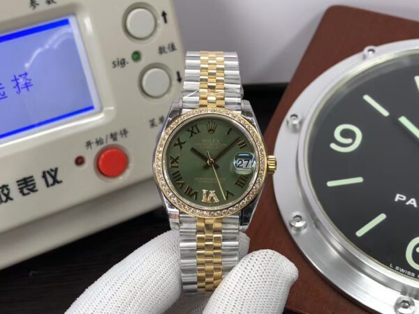 TWF Rolex Datejust 31mm m278383rbr-0016 Two Tone Green Dial with Original Rolex Box