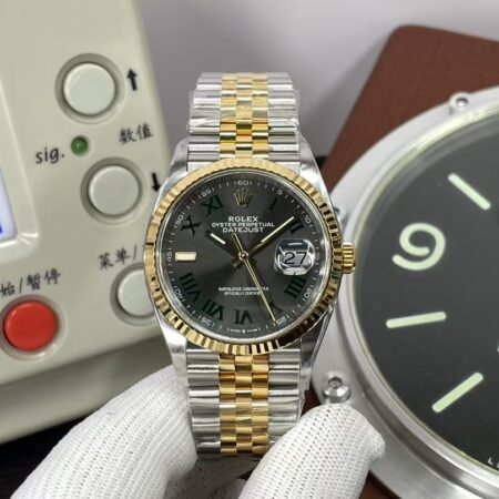 CF Rolex Datejust 36mm m126233-0035 Two Tone Green Rome Markers with Original Rolex Box