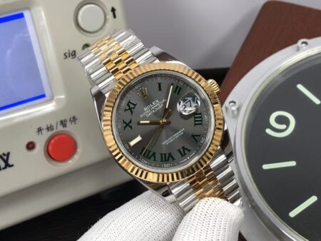 CF Rolex Datejust II 41mm m126333-0020 Two Tone Green Rome Markers with Original Rolex Box - Image 2