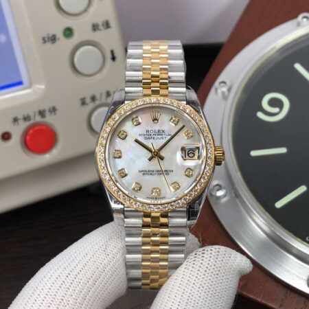 TWF Rolex Datejust 31mm m278383rbr-0028 Diamond Bezel MOP Dial with Original Rolex Box