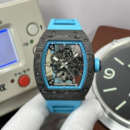 APSF Richard Mille RM055 Bubba Watson NTPT Super Clone RMUL2 Movement Blue Rubber Band with Original Box