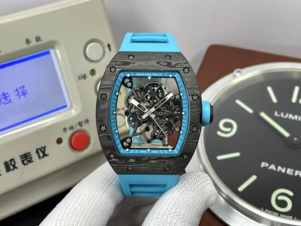 APSF Richard Mille RM055 Bubba Watson NTPT Super Clone RMUL2 Movement Blue Rubber Band with Original Box