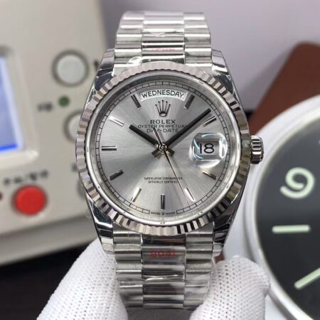 GM Factory Rolex Day-Date 36mm m128239-0005 Grey Dial with Original Rolex Box