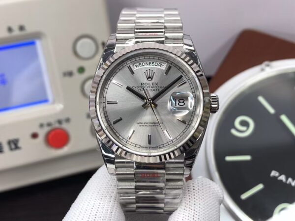 GM Factory Rolex Day-Date 36mm m128239-0005 Grey Dial with Original Rolex Box
