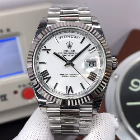 THBF Gain Weight Rolex Day-Date 40mm m228239-0046 White Dial Super 3255 Movement with Original Rolex Box