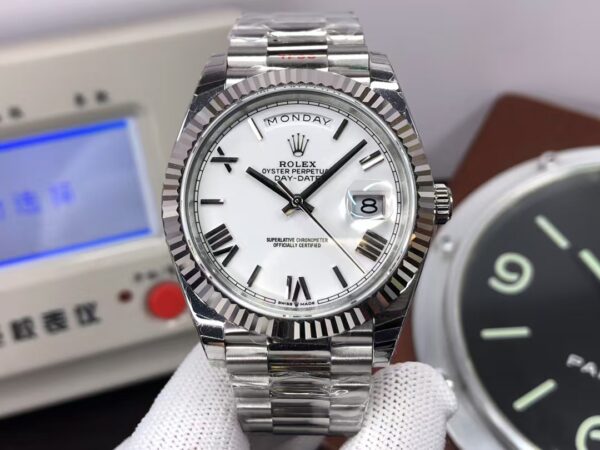 THBF Gain Weight Rolex Day-Date 40mm m228239-0046 White Dial Super 3255 Movement with Original Rolex Box