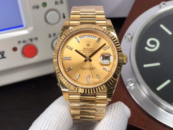 THB Gain Weight Rolex Day-Date 40mm m228238-0005 Yellow Gold Diamond Markers with Original Rolex Box