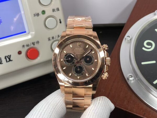 CF Rolex Daytona m116505-0013 Rose Gold Case Super Clone 4130 Movement with Original Rolex Box