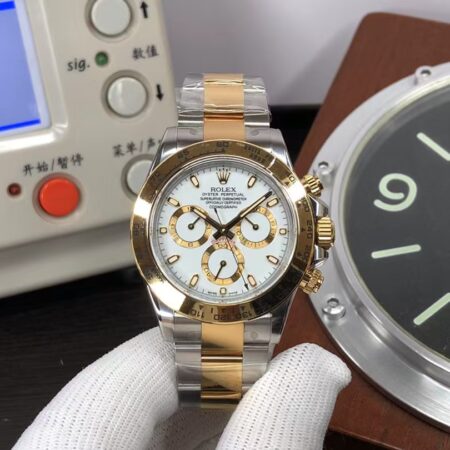CF Rolex Daytona m116503-0001 Two Tone Case White Dial Super Clone 4130 Movement with Original Rolex Box
