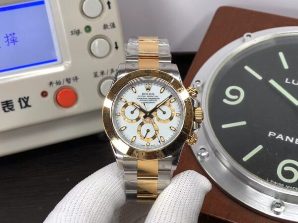 CF Rolex Daytona m116503-0001 Two Tone Case White Dial Super Clone 4130 Movement with Original Rolex Box