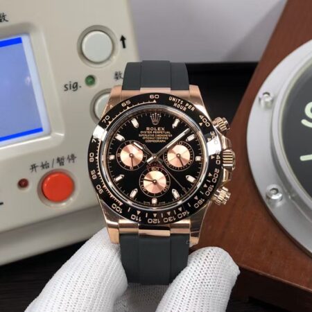 CF Rolex Daytona m116515ln-0017 Rose Gold Case Black Dial Super Clone 4130 with Original Rolex Box
