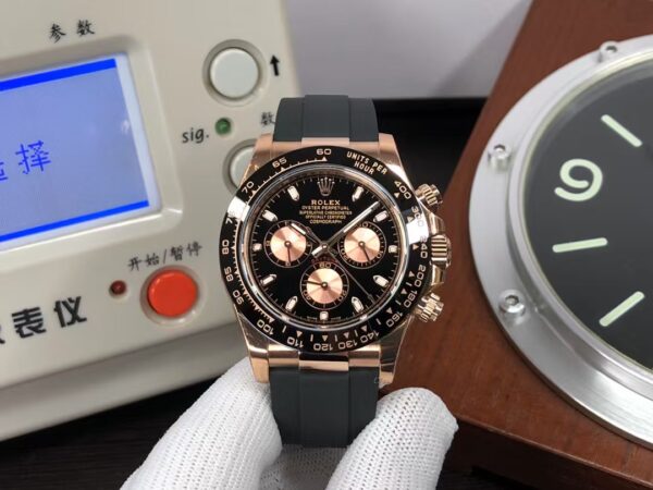 CF Rolex Daytona m116515ln-0017 Rose Gold Case Black Dial Super Clone 4130 with Original Rolex Box