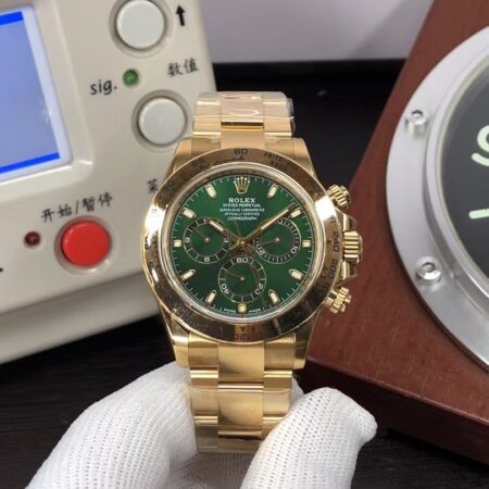 CF Rolex Daytona m116508-0013 Full Yellow Gold Green Dial with Super Clone 4130 Movement