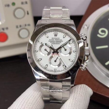 CF Rolex Daytona 116520-78590 904L Stainless Steel Case White Dial with Super Clone 4130 Movement