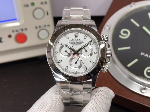 CF Rolex Daytona 116520-78590 904L Stainless Steel Case White Dial with Super Clone 4130 Movement