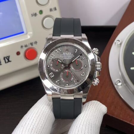 CF Rolex Daytona 116519-0104 904L Stainless Steel Case Grey Dial Black Rubber Strap with Super Clone 4130 Movement