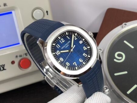 Patek Philippe Aquanaut 5168G Clone 330 Movement Blue Dial Blue Rubber Band - Image 4
