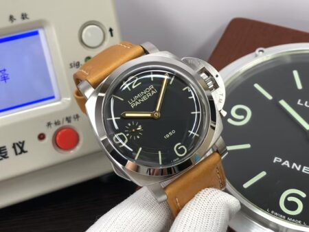 Replica Panerai Luminor 1950 PAM 127 Fiddy with Swiss ETA 6497 Manual Winding Brown Leather Strap - Image 2