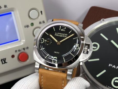 Replica Panerai Luminor 1950 PAM 127 Fiddy with Swiss ETA 6497 Manual Winding Brown Leather Strap - Image 5