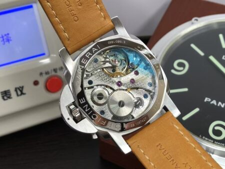 Replica Panerai Luminor 1950 PAM 127 Fiddy with Swiss ETA 6497 Manual Winding Brown Leather Strap - Image 8