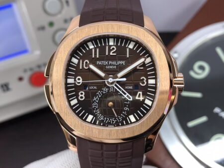 Patek Philippe Aquanaut 5164R Rose Gold Case Brown Dial Brown Rubber Strap - Image 4