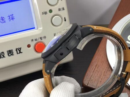 Panerai Luminor 3 Days GMT PAM 1441 Ceramic Case Black Dial Brown Leather Strap Super Clone P.9010 - Image 7