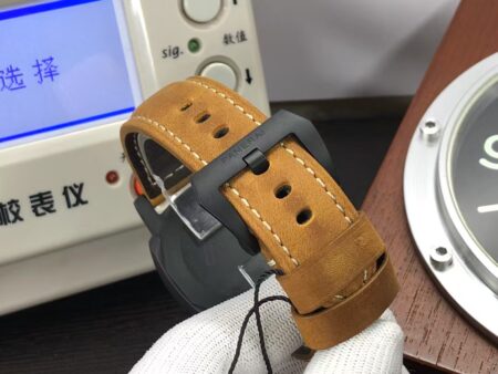 Panerai Luminor 3 Days GMT PAM 1441 Ceramic Case Black Dial Brown Leather Strap Super Clone P.9010 - Image 9