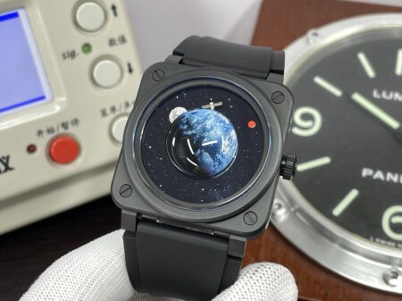 Bell Ross BR03 Astro Black Ceramic Case Blue Goldstone Dial with Clone BR-CAL.327 Movement - Image 4