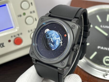 Bell Ross BR03 Astro Black Ceramic Case Blue Goldstone Dial with Clone BR-CAL.327 Movement - Image 7