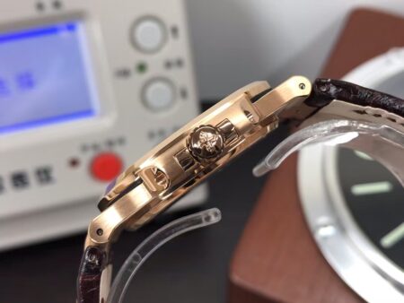 Patek Philippe Nautilus 5711 Rose Gold Case Grey Dial Brown Leather Strap with Super Clone 324 Movement - Image 7