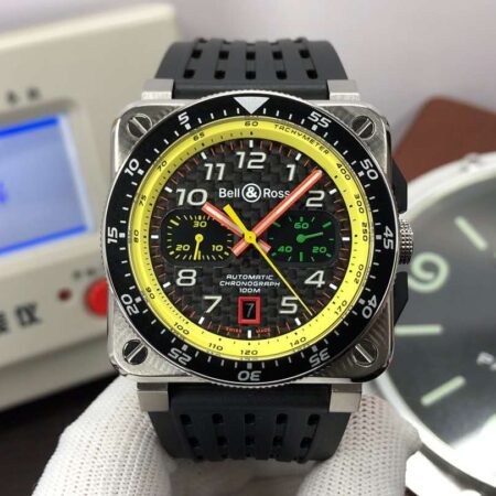 Bell Ross Instruments BR03-94 Chrono BR-Cal.301 Movement Black Dial Black Rubber Band