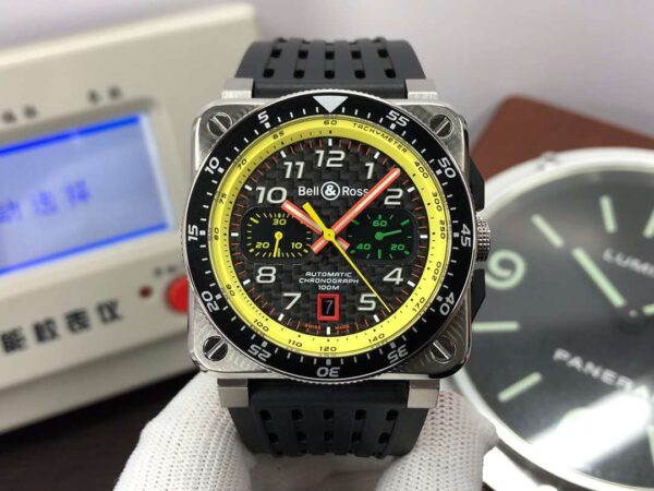 Bell Ross Instruments BR03-94 Chrono BR-Cal.301 Movement Black Dial Black Rubber Band