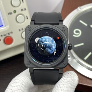 Bell Ross BR03 Astro Black Ceramic Case Blue Goldstone Dial with Clone BR-CAL.327 Movement