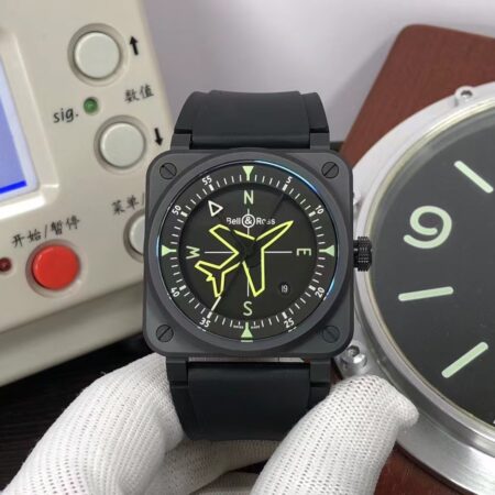 Bell Ross BR03A-CPS-CE/SRB GyroCompass Black Ceramic Case Black Dial Clone BR-Cal.302 Movement