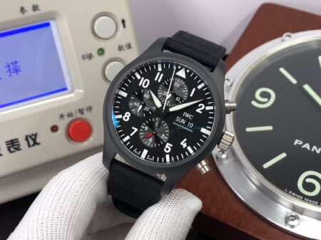 IWC Top Gun IW389101 Ceramic Case Black Dial Black Nylon Band with Clone 69380 Movement - Image 3