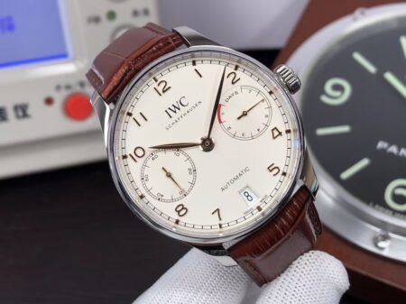 IWC Portuguese 7 Days Power Reserve IW500704 White Dial Brown Leather Strap Clone 52010 Movement - Image 2