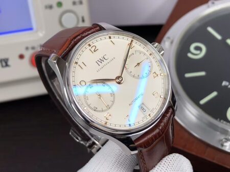 IWC Portuguese 7 Days Power Reserve IW500704 White Dial Brown Leather Strap Clone 52010 Movement - Image 4