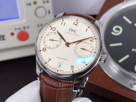 IWC Portuguese 7 Days Power Reserve IW500704 White Dial Brown Leather Strap Clone 52010 Movement - Image 5