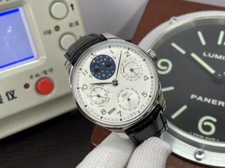 IWC Portuguese Perpetual Calendar IW503406 Stainless Steel Case White Dial with Clone 52610 Movement - Image 2