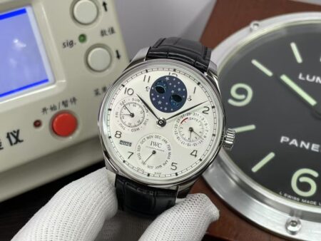 IWC Portuguese Perpetual Calendar IW503406 Stainless Steel Case White Dial with Clone 52610 Movement - Image 3