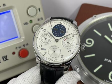 IWC Portuguese Perpetual Calendar IW503406 Stainless Steel Case White Dial with Clone 52610 Movement - Image 4